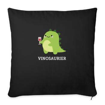 Vinosaure cadeau sort fête alcool vin - Housse de coussin décorative 45 x 45 cm - noir - Devant