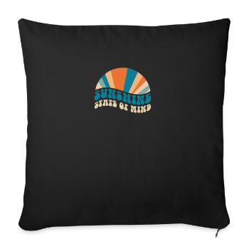 80's 90's Sunshine State of Mind Retro - Sofa pillowcase 17,3'' x 17,3'' (45 x 45 cm) - black - Front