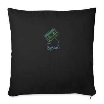 Vintage Casette Tape Eighties 80's 90's - Sofa pillowcase 17,3'' x 17,3'' (45 x 45 cm) - black - Front