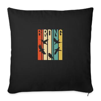 Observation des oiseaux Amateurs d’observation des oiseaux | Observation des oiseaux - Housse de coussin décorative 45 x 45 cm - noir - Devant