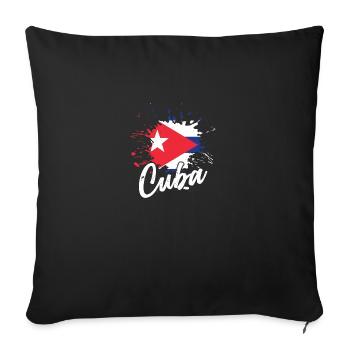 | du drapeau cubain Cuba - Housse de coussin décorative 45 x 45 cm - noir - Devant