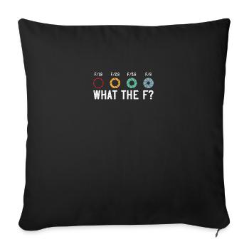 What The F | Photographer - Sofa pillowcase 17,3'' x 17,3'' (45 x 45 cm) - black - Front