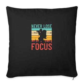 Never Lose Focus | Photographer - Sofa pillowcase 17,3'' x 17,3'' (45 x 45 cm) - black - Front