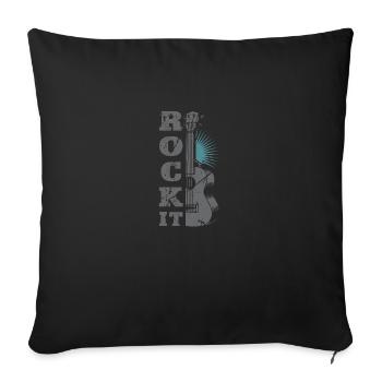 Rock It | Guitare - Housse de coussin décorative 45 x 45 cm - noir - Devant