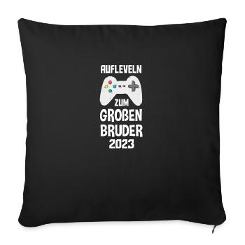 Großer Bruder 2023 Geschenk Babyparty Gamer GAMING - Sofakissenbezug 45 x 45 cm - Schwarz - Vorne