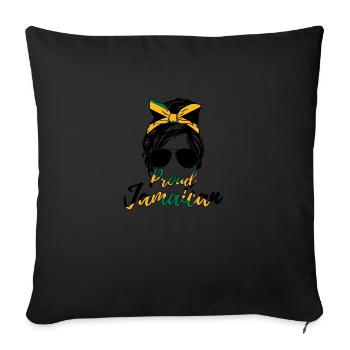 Fière femme jamaïcaine - Housse de coussin décorative 45 x 45 cm - noir - Devant