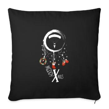Paraglider Weihnachten Weihnachtstraumfänger - Sofakissenbezug 45 x 45 cm - Schwarz - Vorne