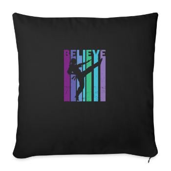 Believe | Karate - Sofa pillowcase 17,3'' x 17,3'' (45 x 45 cm) - black - Front