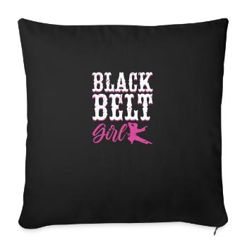 Black Belt Girl | Karate - Sofa pillowcase 17,3'' x 17,3'' (45 x 45 cm) - black - Front