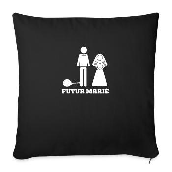 FUTUR MARIÉ EVG Humour Enterrement Vie De Garçon - Housse de coussin décorative 45 x 45 cm - noir - Devant