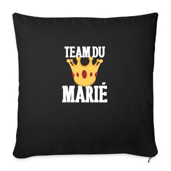 Team du Futur marié idée Cadeau Humour EVG - Housse de coussin décorative 45 x 45 cm - noir - Devant