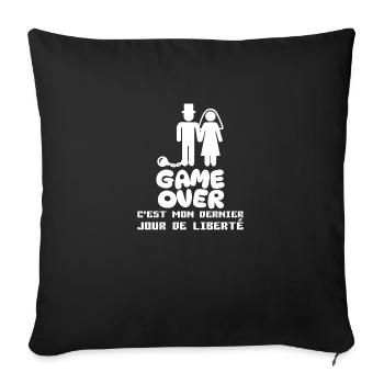 EVG Humour Dernier Jour De Liberté Futur Marié EVG - Housse de coussin décorative 45 x 45 cm - noir - Devant