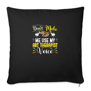 Art Therapist, Graphic Drawing, Art Design - Sofa pillowcase 17,3'' x 17,3'' (45 x 45 cm) - black - Front