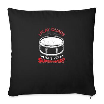 Tenor Percussion Drum | Music band drummer - Sofa pillowcase 17,3'' x 17,3'' (45 x 45 cm) - black - Front