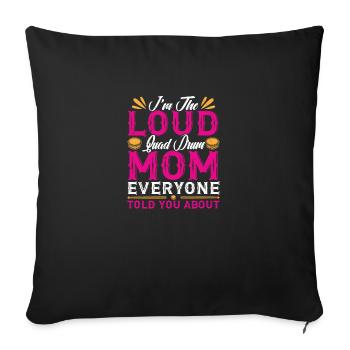 Tenor Percussion Drum | Music band drummer - Sofa pillowcase 17,3'' x 17,3'' (45 x 45 cm) - black - Front