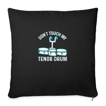 Tenor Percussion Drum | Music band drummer - Sofa pillowcase 17,3'' x 17,3'' (45 x 45 cm) - black - Front