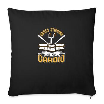 Tenor Percussion Drum | Music band drummer - Sofa pillowcase 17,3'' x 17,3'' (45 x 45 cm) - black - Front
