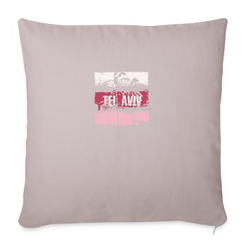 Tel Aviv Israël vacances Souvenir abstrait - Housse de coussin décorative 45 x 45 cm - taupe clair - Devant