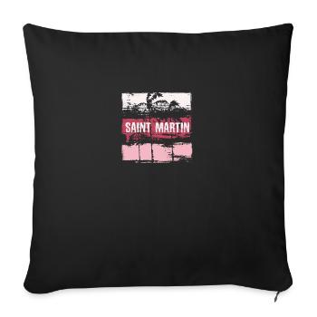 Saint Martin Vacation Souvenir Abstract Artistic - Sofa pillowcase 17,3'' x 17,3'' (45 x 45 cm) - black - Front