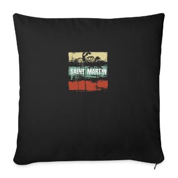 Saint Martin Artistic Vacation Souvenir Abstract - Sofa pillowcase 17,3'' x 17,3'' (45 x 45 cm) - black - Front