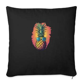 Tropical Die Sonnenbrillen Ananas - Sofakissenbezug 45 x 45 cm - Schwarz - Vorne