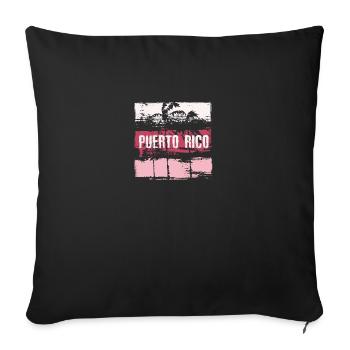Puerto Rico Vacation Souvenir Abstract Artistic - Sofa pillowcase 17,3'' x 17,3'' (45 x 45 cm) - black - Front