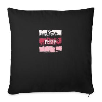 Perth Australie vacances Souvenir abstrait - Housse de coussin décorative 45 x 45 cm - noir - Devant