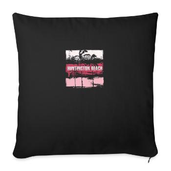 Huntington Beach Californie Souvenir de vacances - Housse de coussin décorative 45 x 45 cm - noir - Devant