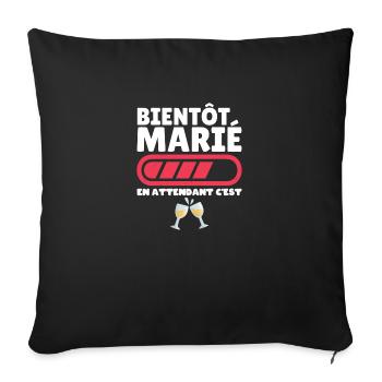 Idée Cadeau EVG Humour Team Futur Marié Fête EVG - Housse de coussin décorative 45 x 45 cm - noir - Devant