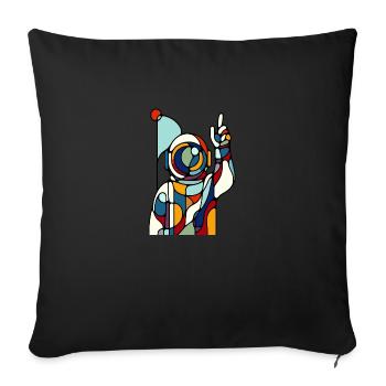 Galaktische Farbenpracht Buntes Astronauten Design - Sofakissenbezug 45 x 45 cm - Schwarz - Vorne