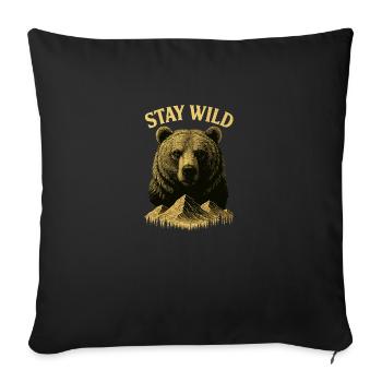 Stay Wild - Demeure sauvage - Ours - Sofakissenbezug 45 x 45 cm - Schwarz - Vorne