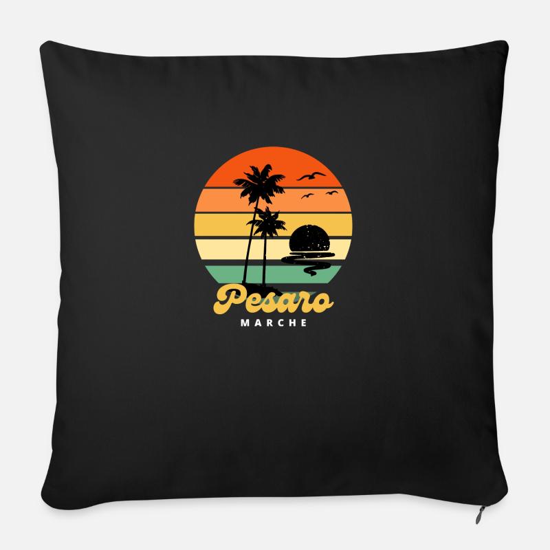 Italy Pesaro Marche Beach Vacation - Sofakissenbezug 45 x 45 cm - Schwarz