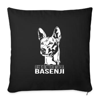 La vie de Basenji est meilleure Chien Chiens Chiens Wilsigns - Housse de coussin décorative 45 x 45 cm - noir - Devant