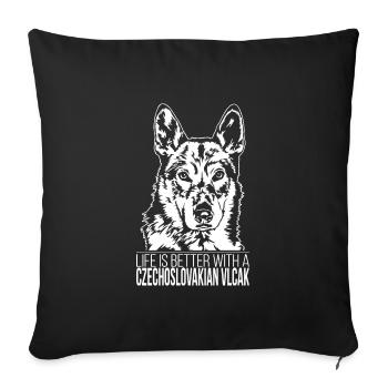 La vie tchécoslovaque de Vlcak est meilleure Dog Wilsigns - Housse de coussin décorative 45 x 45 cm - noir - Devant