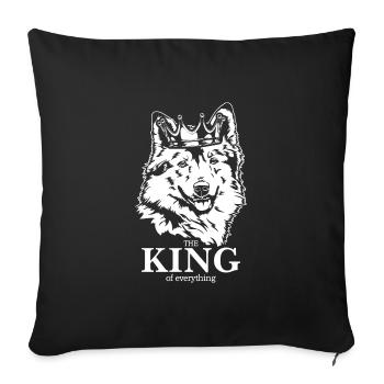 Icelandic Dog King of everything Dogs Wilsigns - Sofa pillowcase 17,3'' x 17,3'' (45 x 45 cm) - black - Front