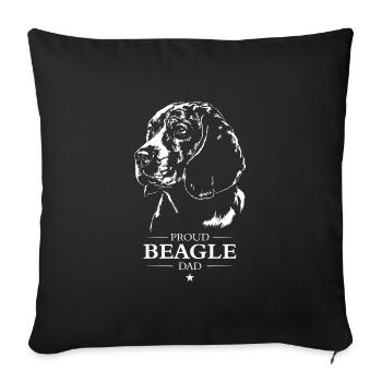 Beagle Dad Hunde Hund Wilsigns - Sofakissenbezug 45 x 45 cm - Schwarz - Vorne