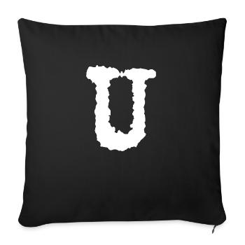 U - Housse de coussin décorative 45 x 45 cm - noir - Devant