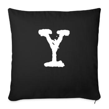 Y - Sofa pillowcase 17,3'' x 17,3'' (45 x 45 cm) - black - Front