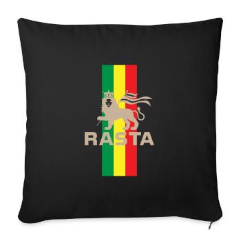 Drapeau Rasta Reggae Reggae Musique Lion - Housse de coussin décorative 45 x 45 cm - noir - Devant