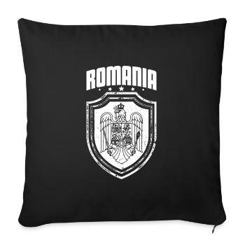 Romania Bucharest Balkans Travel Holiday Saying - Sofa pillowcase 17,3'' x 17,3'' (45 x 45 cm) - black - Front