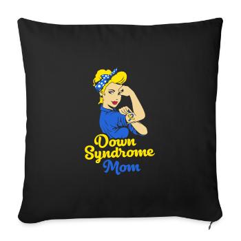 Down syndrome T21 chromosome trisomy mother mom - Sofa pillowcase 17,3'' x 17,3'' (45 x 45 cm) - black - Front
