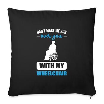 Fauteuil roulant - Housse de coussin décorative 45 x 45 cm - noir - Devant