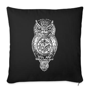 hibou - Housse de coussin décorative 45 x 45 cm - noir - Devant