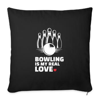 I love Bowling Stylish Bowling Silhouette - Sofa pillowcase 17,3'' x 17,3'' (45 x 45 cm) - black - Front