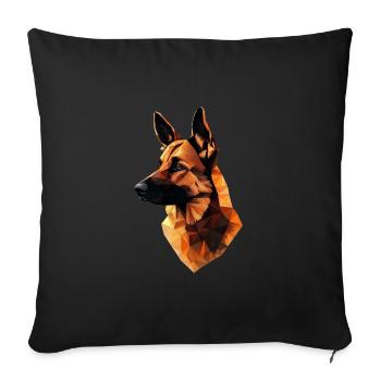 German Shepherd Low Poly Design - Sofa pillowcase 17,3'' x 17,3'' (45 x 45 cm) - black - Front