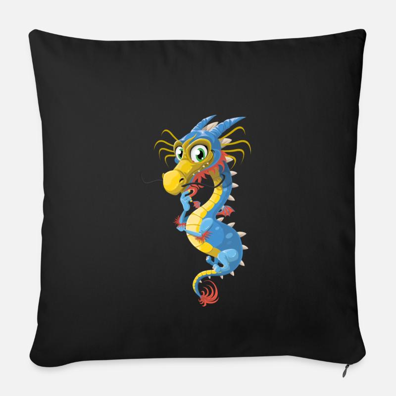 drache - Sofakissenbezug 45 x 45 cm - Schwarz