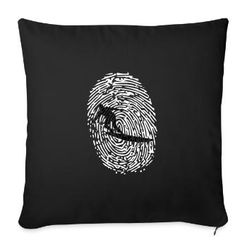 Fingerprint Surfer / Surf / Gift - Sofa pillowcase 17,3'' x 17,3'' (45 x 45 cm) - black - Front