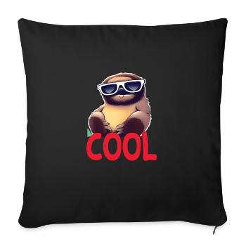 cooles Faultier - Cool sloth - Sofakissenbezug 45 x 45 cm - Schwarz - Vorne