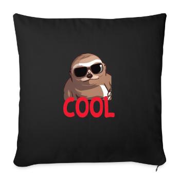 cooles Faultier - Cool sloth - Sofakissenbezug 45 x 45 cm - Schwarz - Vorne