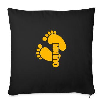 Empreinte pour le bébé biologique de Quinn - Housse de coussin décorative 45 x 45 cm - noir - Devant